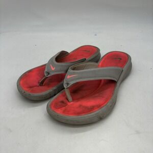 Nike Celso Flip Flops Womens 9 Sandal Slip On 307812 Pink Grey Casual Comfort